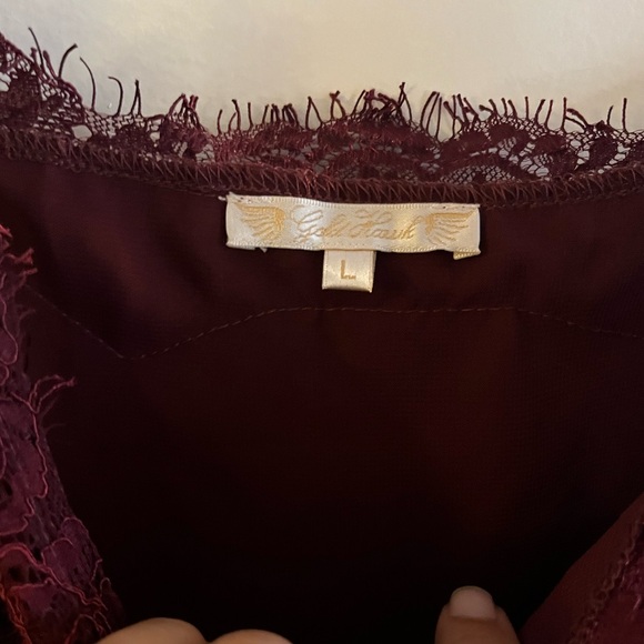 Gold Hawk Pleated Lace Silk Dress - Picture 6 of 6